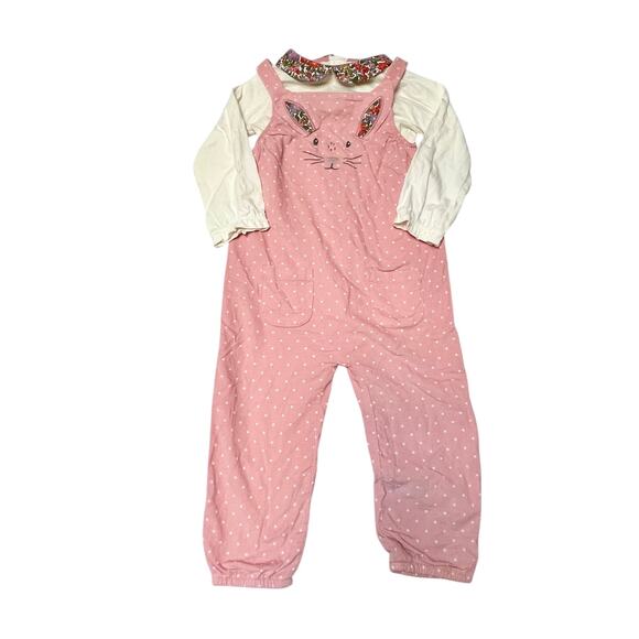 Baby Boden Corduroy Bunny Dungarees Outfit Size 2/3 - Picture 1 of 7